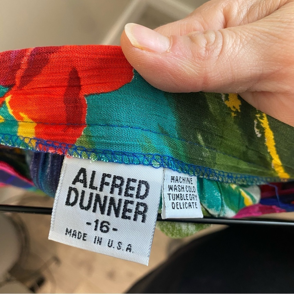 Vtg Alfred Dunner Floral Hawaiian Print Midi Skirt Size 18 Made in USA Floral - Picture 6 of 11